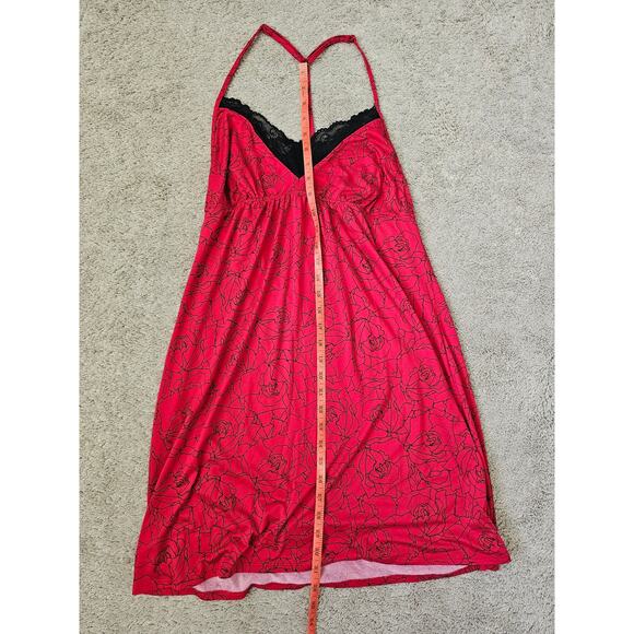 APT 9 INTIMATES LINGERIE / GOWN woman's Medium Red Black Lace - Picture 6 of 7